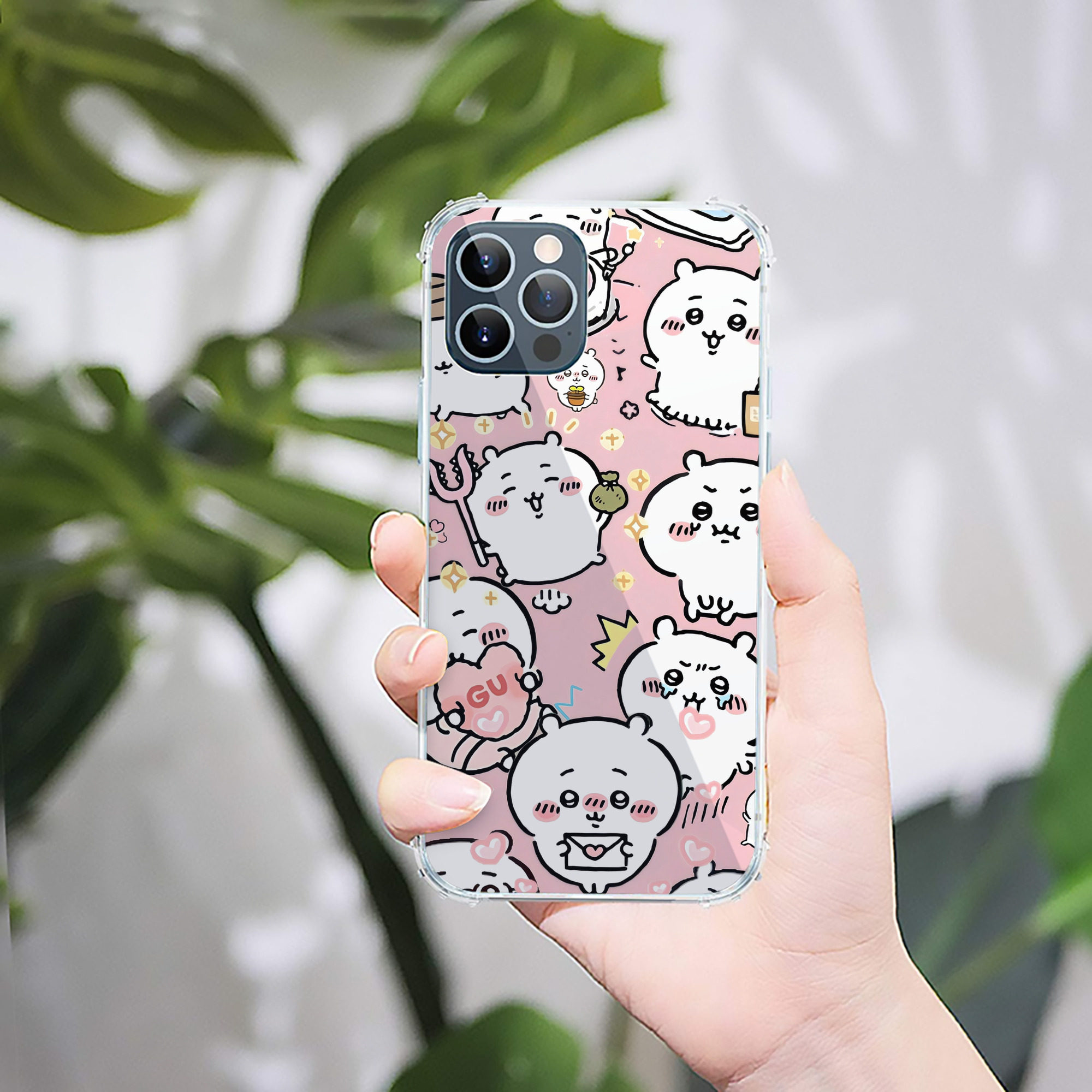 （画像用） ちいかわ Chii-kawa 【iPhone 12シリーズ対応】透明スマホケース（クリアソフトケース）